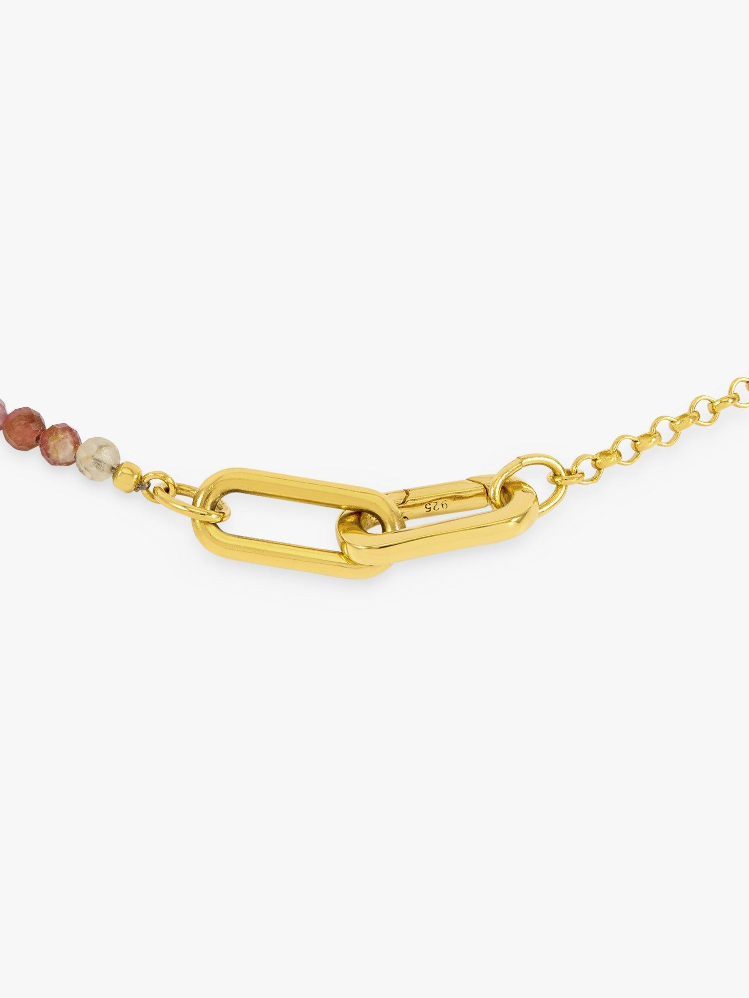 Product image 2 of 5, which shows Rachel Jackson London Watermelon Gemstone Bracelet, Gold