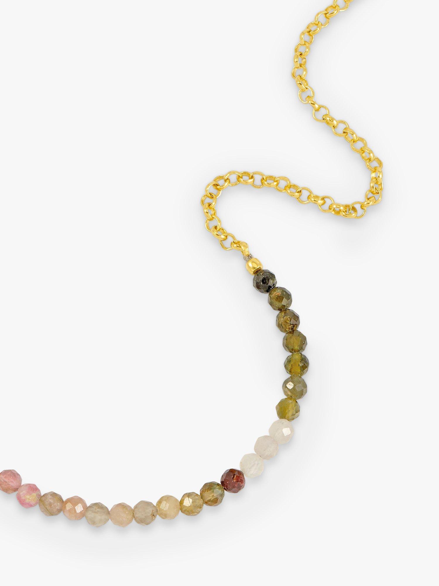 Product image 3 of 5, which shows Rachel Jackson London Tourmaline Gemstone T-Bar Bracelet, Gold