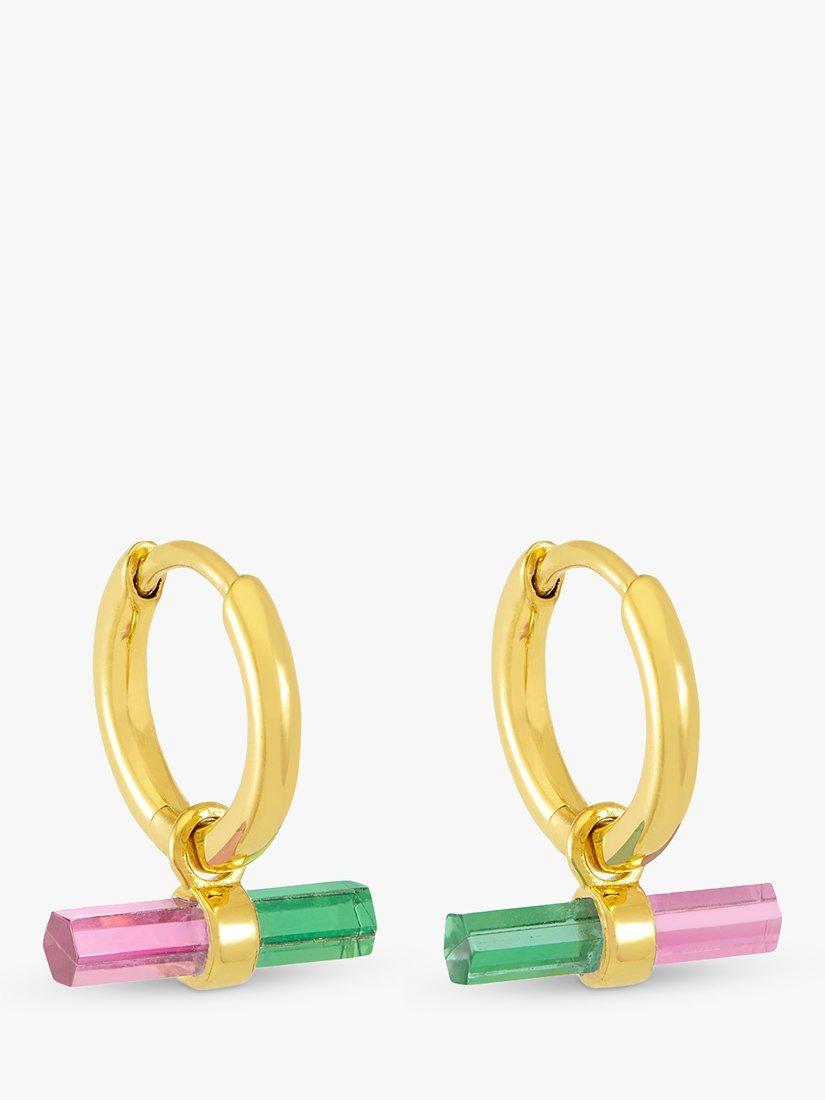 Rachel Jackson London Watermelon T-Bar Huggie Hoop Earrings, Gold