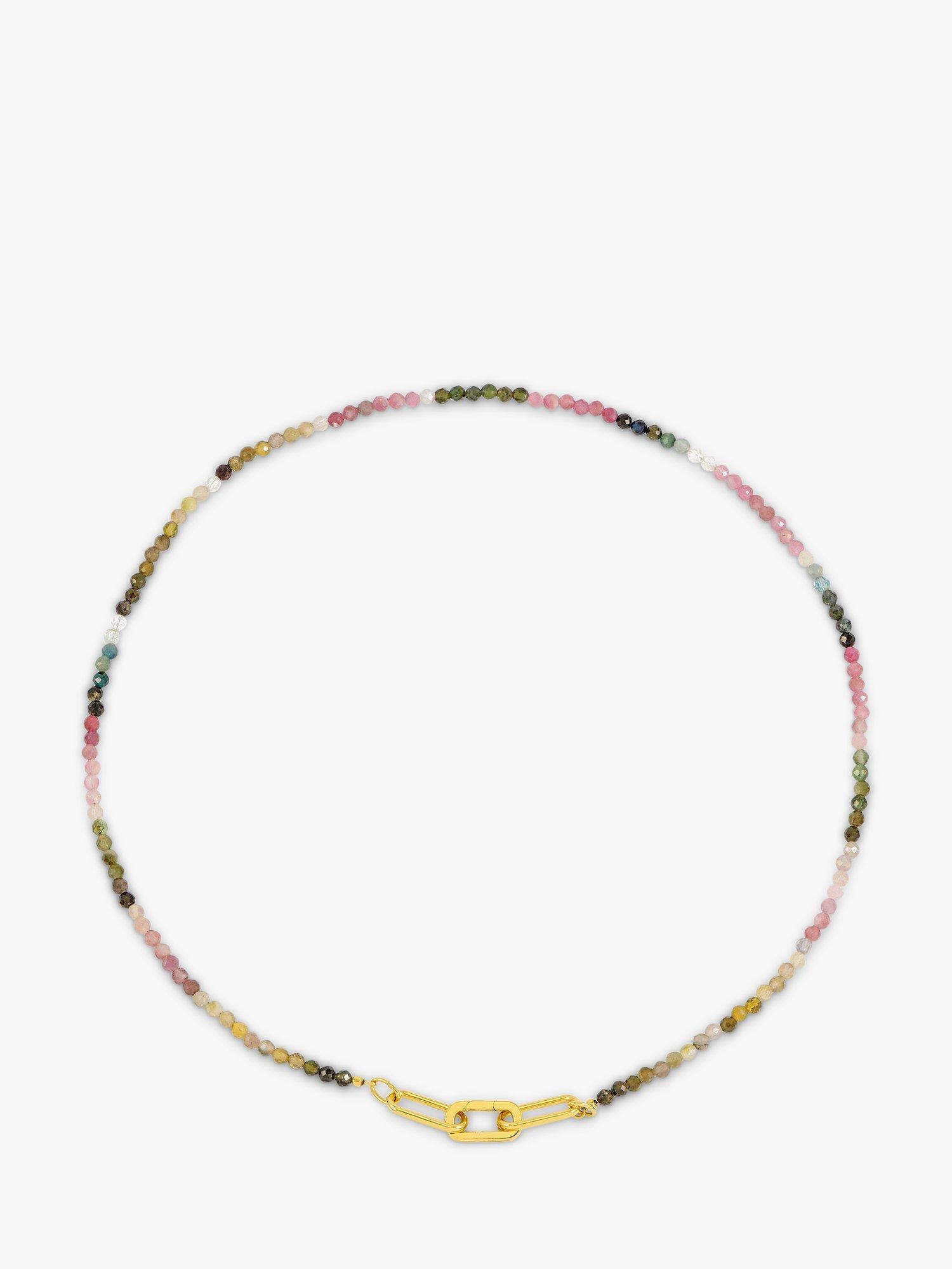 Product image 1 of 4, which shows Rachel Jackson London Tourmaline Gemstone Necklace, Gold