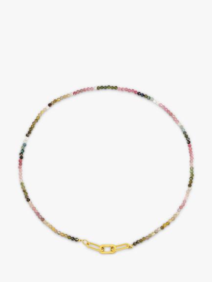 Rachel Jackson London Tourmaline Gemstone Necklace, Gold, Gold