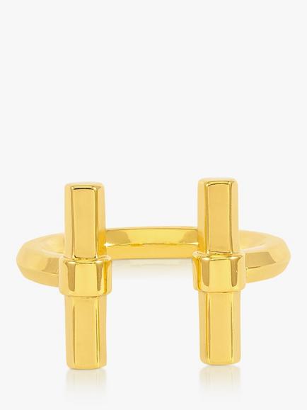 Rachel Jackson London Adjustable T-Bar Ring, Gold - view 2, Gold