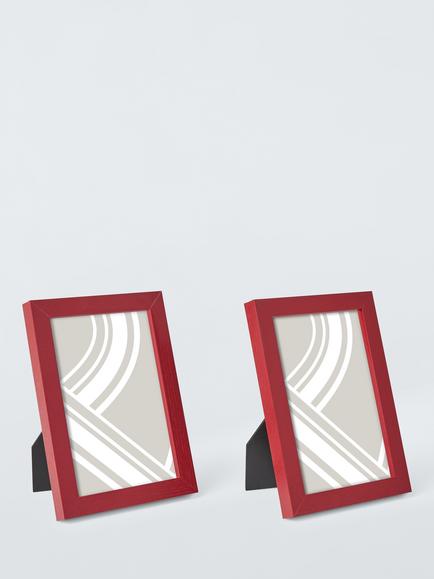 John Lewis MDF Photo Frame, Set of 2, 4 x 6" (10 x 15cm), Deep Red, Deep Red