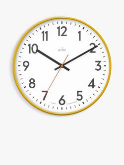 Acctim Hugo Analogue Wall Clock, 30cm, Mustard