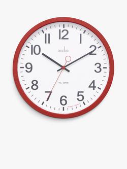 Acctim Kempston Analogue Wall Clock, 35cm, Red