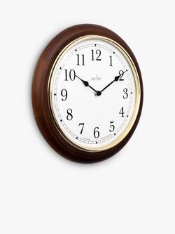 Acctim Winchester Light Wood Analogue Quartz Wall Clock, 31cm - view 2, Dark Oak