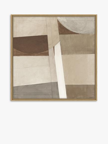John Lewis Mike Schick 'Sunny Side Up' Abstract Framed Canvas Print, 84 x 84cm, Natural, Natural