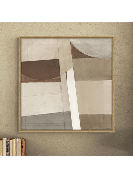 John Lewis Mike Schick 'Sunny Side Up' Abstract Framed Canvas Print, 84 x 84cm, Natural - view 2, Natural
