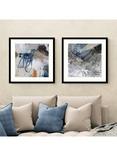 John Lewis Natasha Barnes 'Transition' Abstract Framed Print & Mount, Set of 2, 61.5 x 61.5cm, Blue