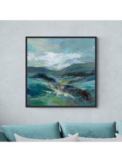 John Lewis Silvia Vassileva 'Turquoise Slopes' Framed Canvas Print, 84 x 84cm, Blue - view 2, Multi