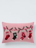 John Lewis Stockings Christmas Cushion, Multi