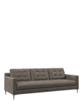 John Lewis Draper II Grand 4 Seater Leather Sofa, Metal Leg, Demetra Grey
