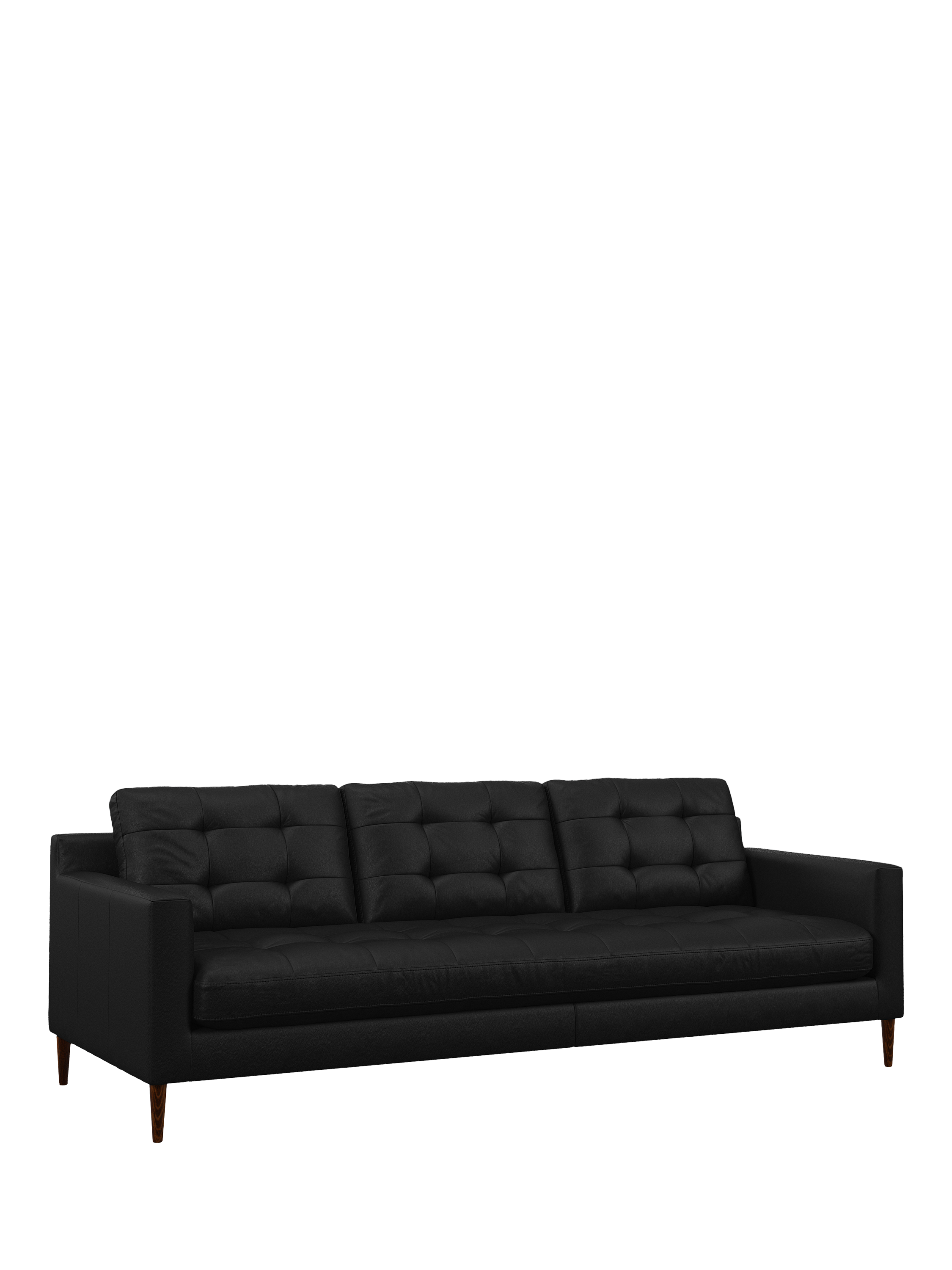 Draper Range, John Lewis Draper II Grand 4 Seater Leather Sofa, Dark Leg, Matt Black