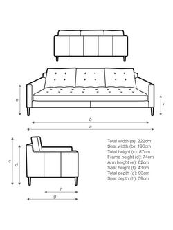 John Lewis Draper II Grand 4 Seater Leather Sofa, Dark Leg - view 2, Matt Black