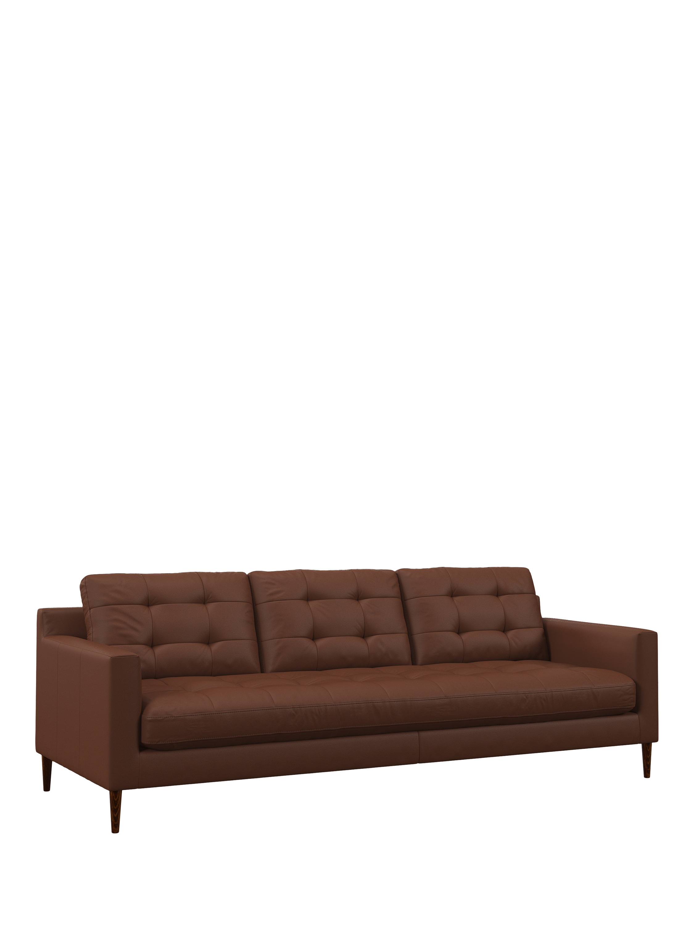 Draper Range, John Lewis Draper II Grand 4 Seater Leather Sofa, Dark Leg, Matt Chestnut
