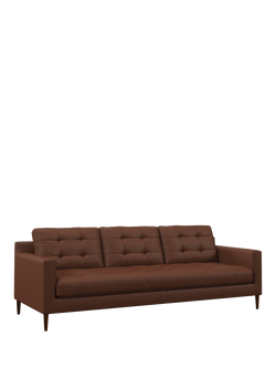 John Lewis Draper II Grand 4 Seater Leather Sofa, Dark Leg, Matt Chestnut