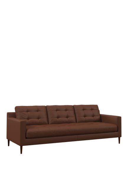 John Lewis Draper II Grand 4 Seater Leather Sofa, Dark Leg, Matt Chestnut