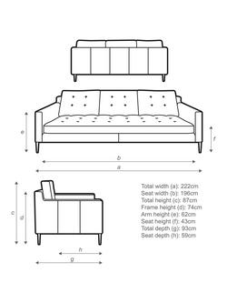 John Lewis Draper II Grand 4 Seater Leather Sofa, Dark Leg - view 2, Matt Pearl