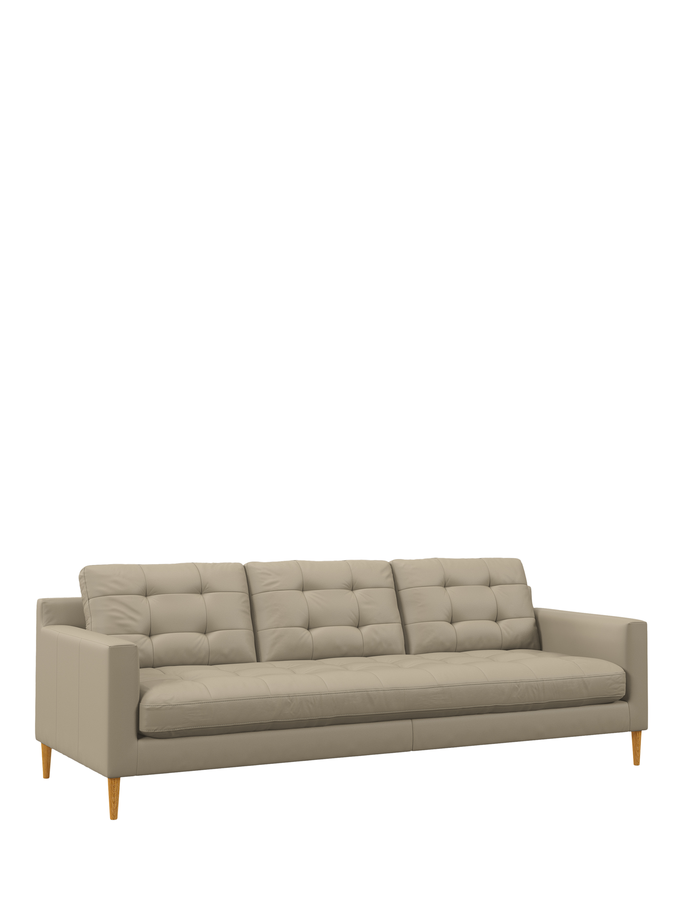 Draper Range, John Lewis Draper II Grand 4 Seater Leather Sofa, Light Leg, Matt Pearl