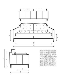 John Lewis Draper II Large 3 Seater Leather Sofa, Light Leg - view 2, Demetra Green