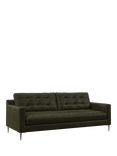 John Lewis Draper II Large 3 Seater Leather Sofa, Metal Leg