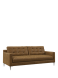 John Lewis Draper II Large 3 Seater Leather Sofa, Metal Leg, Demetra Light Tan