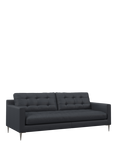 John Lewis Draper II Large 3 Seater Leather Sofa, Metal Leg, Matt Navy