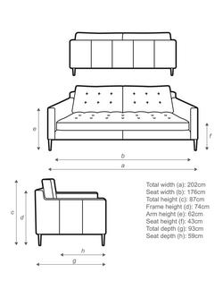 John Lewis Draper II Large 3 Seater Leather Sofa, Dark Leg - view 2, Matt Pearl