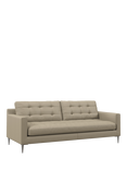 John Lewis Draper II Large 3 Seater Leather Sofa, Metal Leg, Matt Pearl