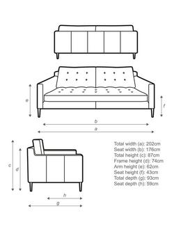 John Lewis Draper II Large 3 Seater Leather Sofa, Metal Leg - view 2, Matt Pearl