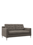 John Lewis Draper II Medium 2 Seater Leather Sofa, Metal Leg, Demetra Grey