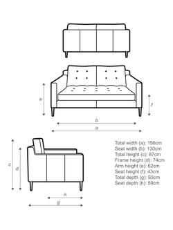John Lewis Draper II Medium 2 Seater Leather Sofa, Light Leg - view 2, Matt Black