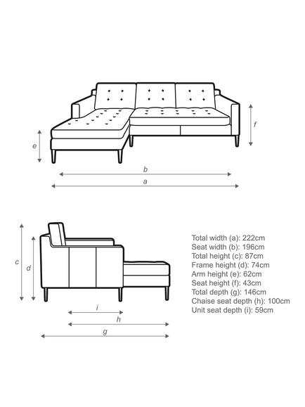 John Lewis Draper II LHF Chaise Leather Sofa, Dark Leg - view 2, Demetra Green