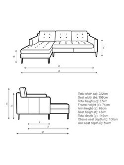 John Lewis Draper II LHF Chaise Leather Sofa, Metal Leg - view 2, Demetra Light Tan