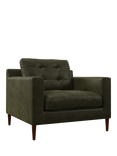 John Lewis Draper II Leather Armchair, Dark Leg
