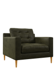John Lewis Draper II Leather Armchair, Light Leg