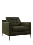 John Lewis Draper II Leather Armchair, Metal Leg