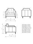 John Lewis Draper II Leather Armchair, Metal Leg