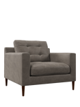John Lewis Draper II Leather Armchair, Dark Leg, Demetra Grey