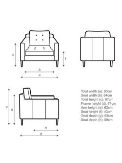 John Lewis Draper II Leather Armchair, Metal Leg - view 2, Demetra Light Tan
