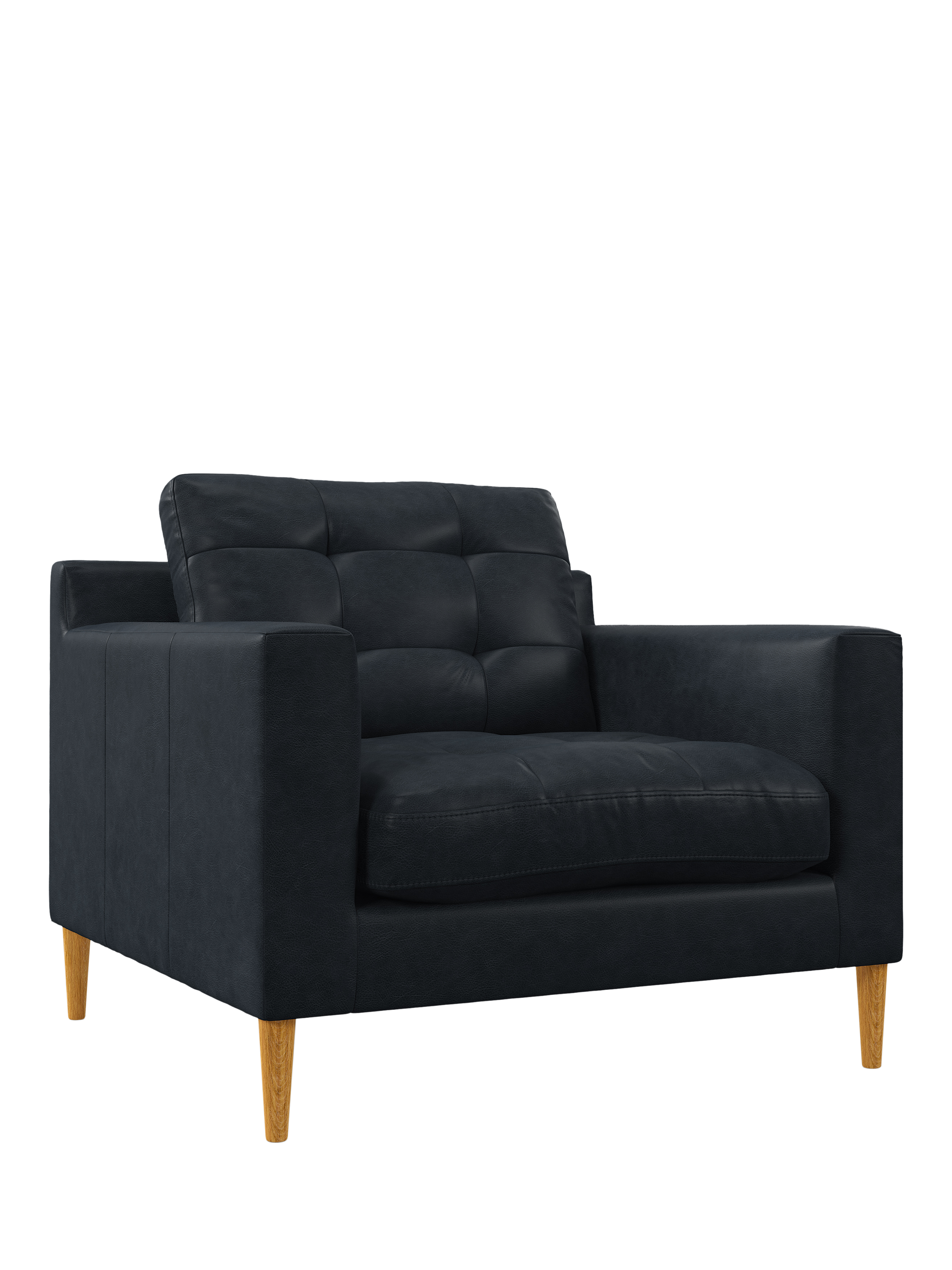 Draper Range, John Lewis Draper II Leather Armchair, Light Leg, Vintage Jeans