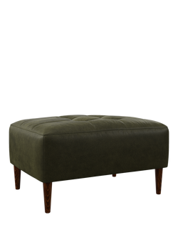 John Lewis Draper II Footstool, Dark Leg, Demetra Green