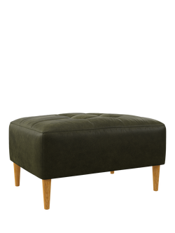 John Lewis Draper II Footstool, Light Leg, Demetra Green