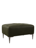 John Lewis Draper II Leather Footstool, Metal Leg