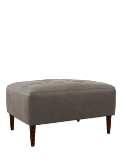 John Lewis Draper II Footstool, Dark Leg, Demetra Grey
