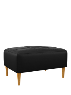 John Lewis Draper II Footstool, Light Leg, Matt Black