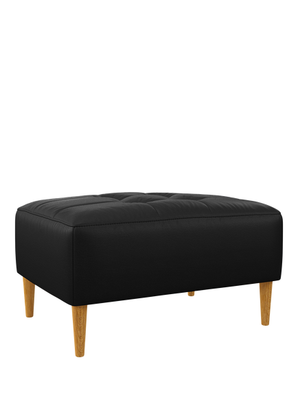 John Lewis Draper II Footstool, Light Leg, Matt Black
