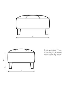 John Lewis Draper II Footstool, Dark Leg - view 2, Matt Chestnut