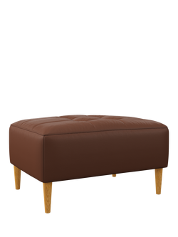 John Lewis Draper II Footstool, Light Leg, Matt Chestnut