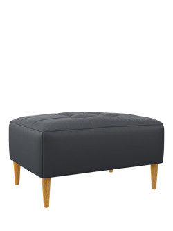 John Lewis Draper II Footstool, Light Leg, Matt Navy
